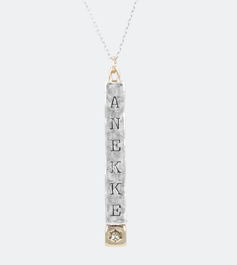 Colgante Constelación con mensaje en plata y oro rosa con cadena ajustable